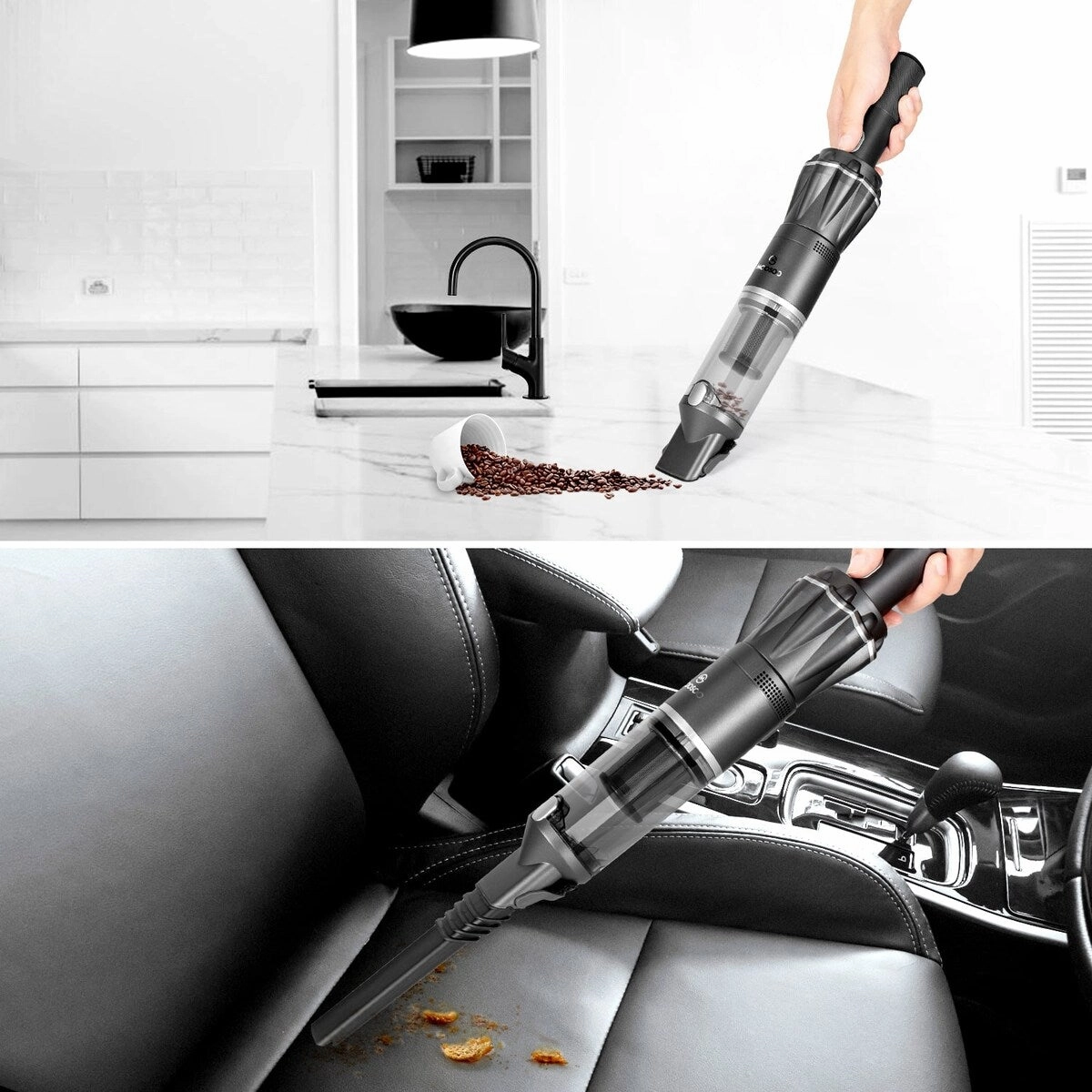 Pro Handheld Vacuum Cordless 12KPa. 1.1LB Lightweight Hand Vacuum Cleaner with Upgraded Brushless Motor & Single Touch Empty