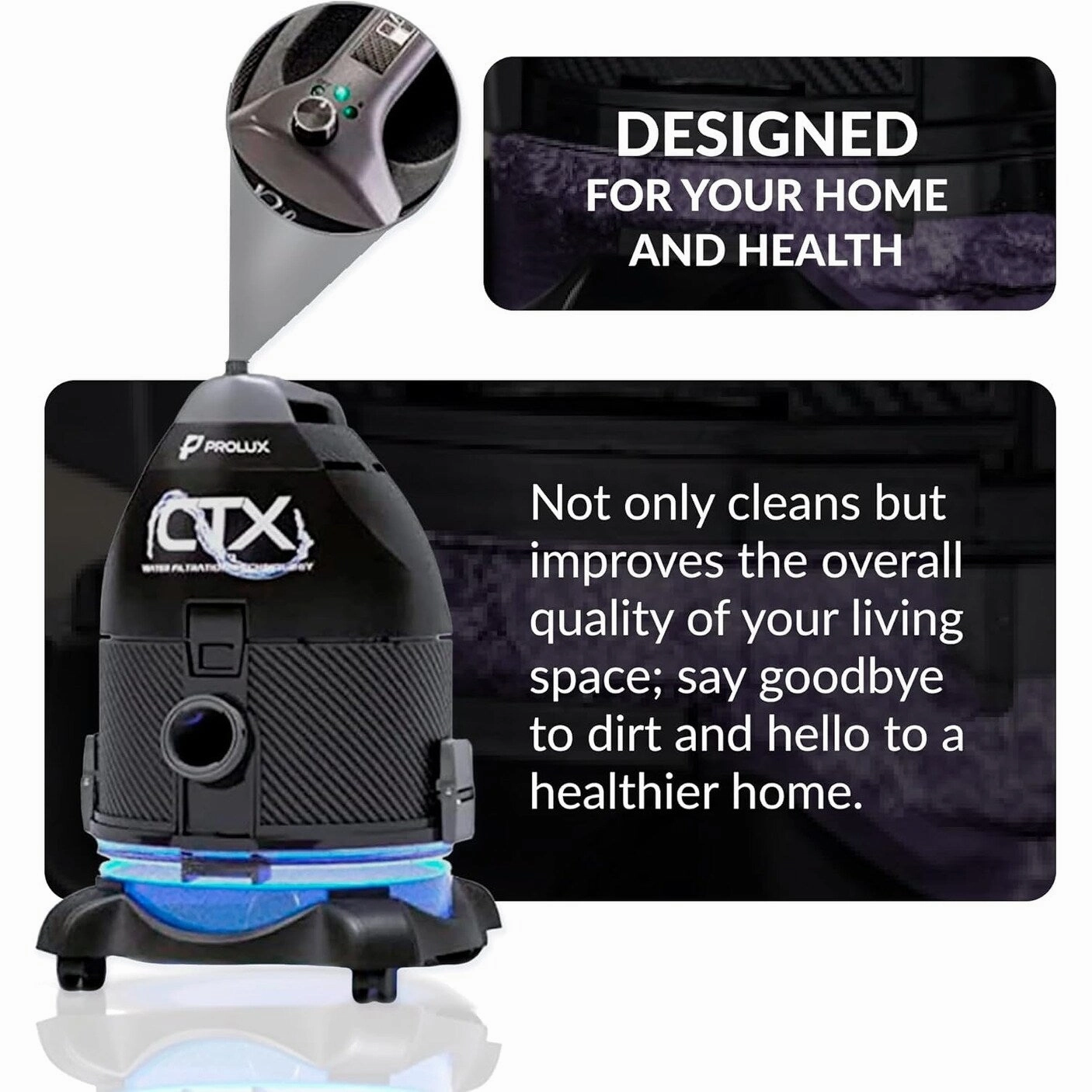 Prolux CTX PET Water Filtration Bagless Canister Vacuum Cleaner