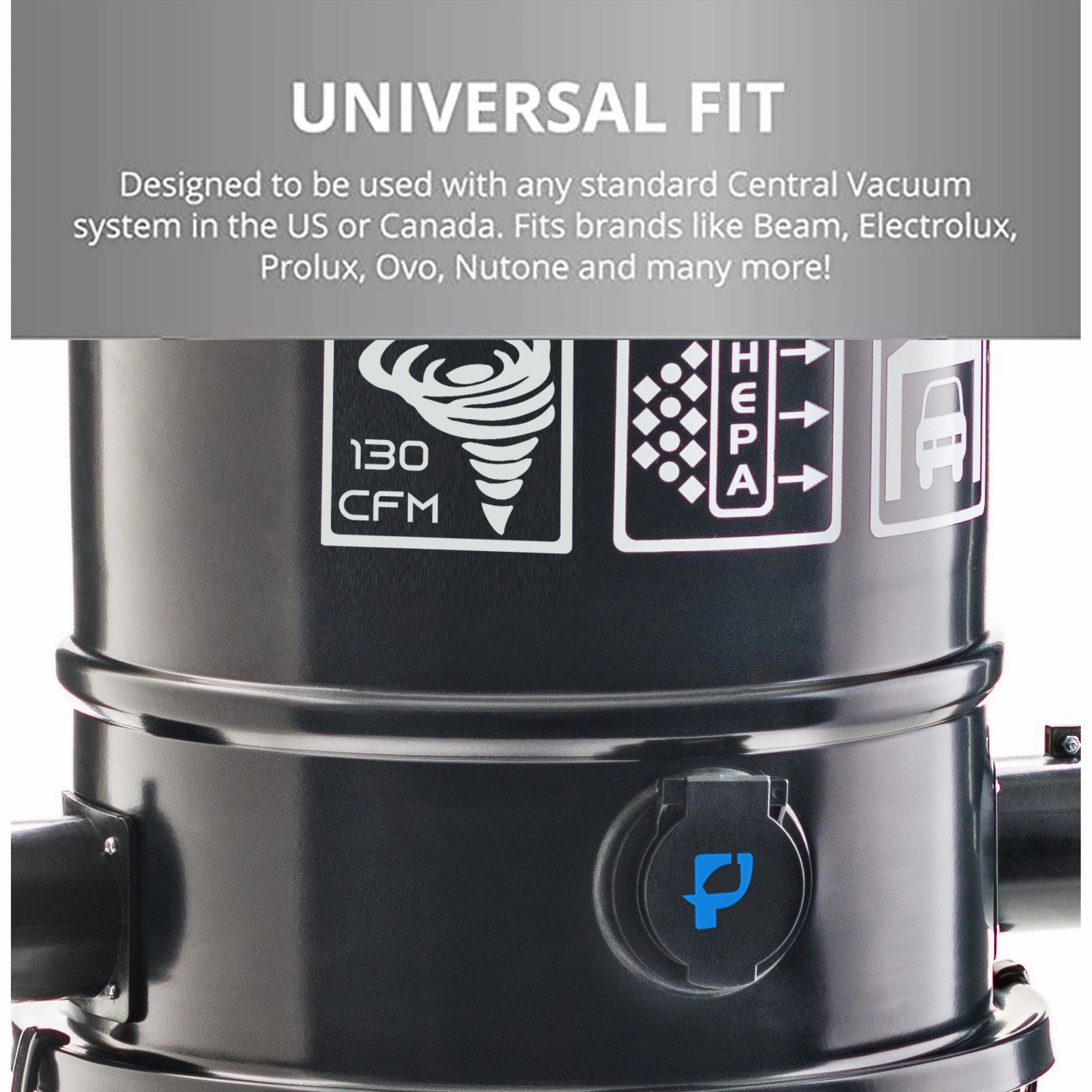 Prolux CV12000 Black Central Vacuum Cleaner Power Unit with Powerful 2 Stage Motor and HEPA Filtration