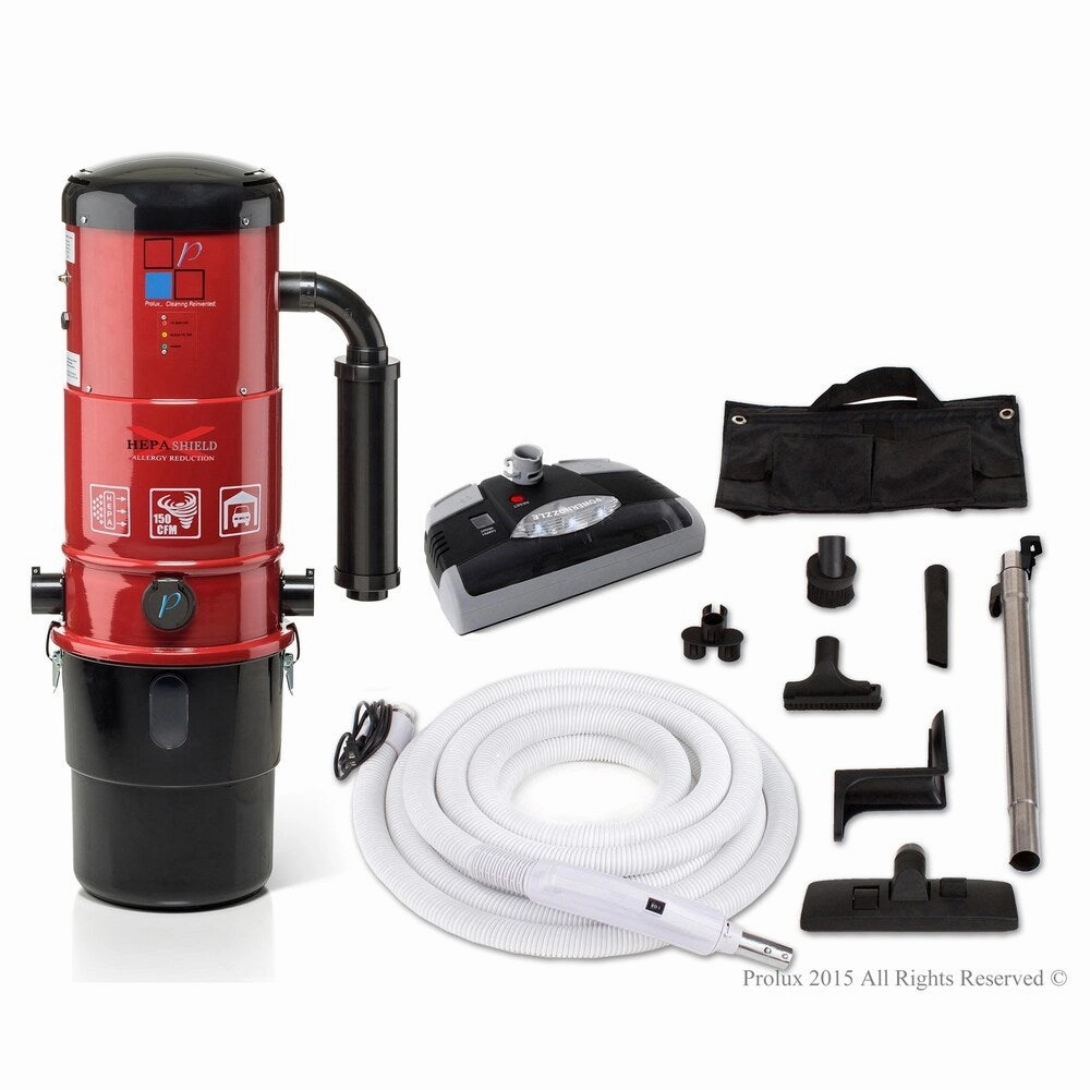 Prolux CV12000 Central Vacuum Unit System with Electric Hose Power Nozzle Kit