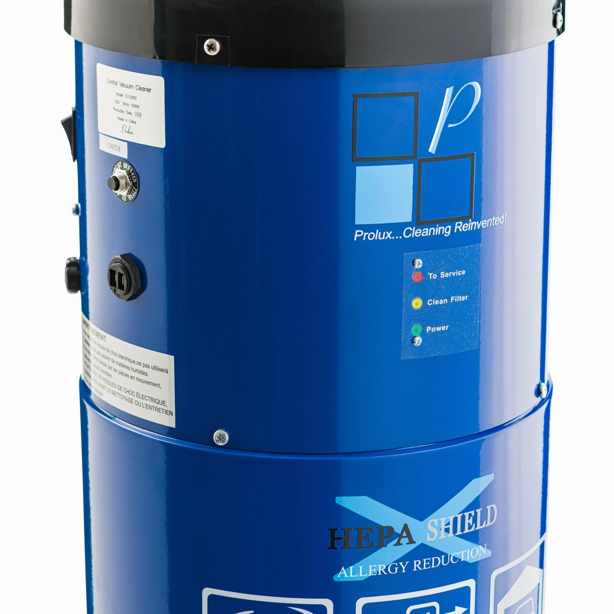 Prolux CV12000 Central Vacuum Unit System with Electric Hose Power Nozzle Kit and 25 Year Warranty