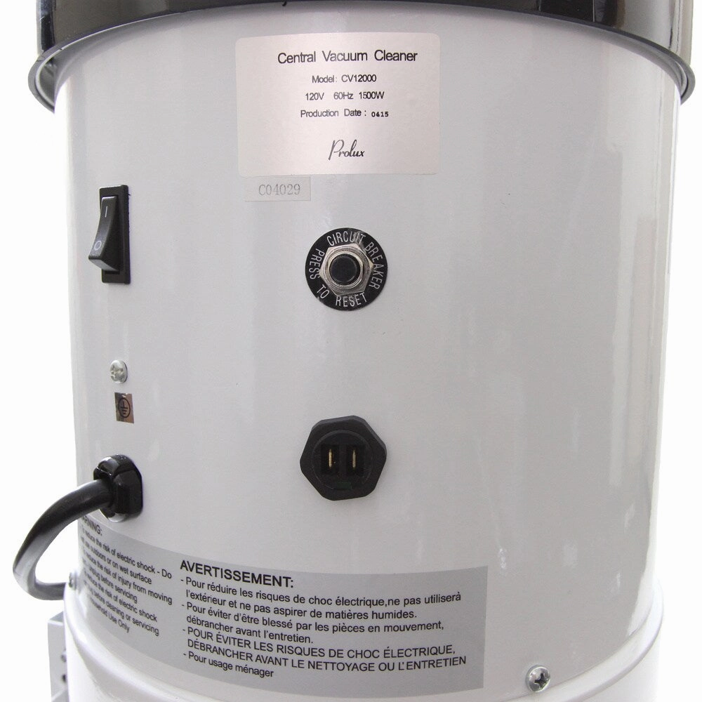 Prolux CV12000 Central Vacuum Unit System with Electric Hose Power Nozzle Kit