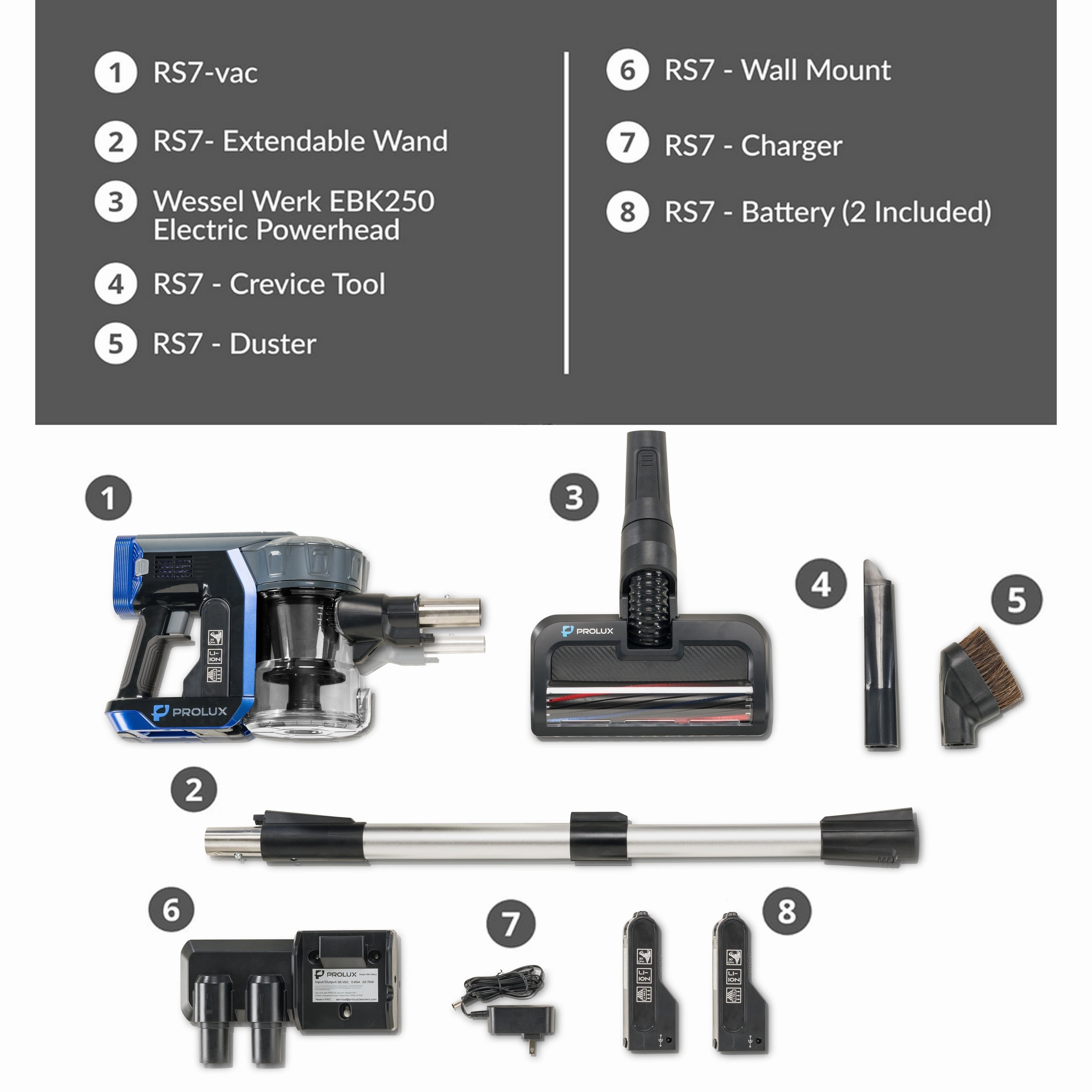 Prolux RS7 PET Cordless Handheld Stick Vacuum