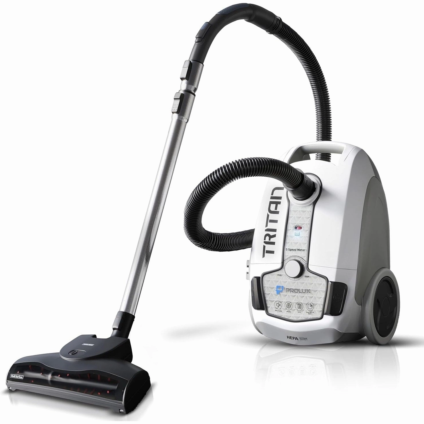 Prolux Tritan Canister Vacuum HEPA Sealed Hard Floor Vacuum with Powerful 12 Amp Motor