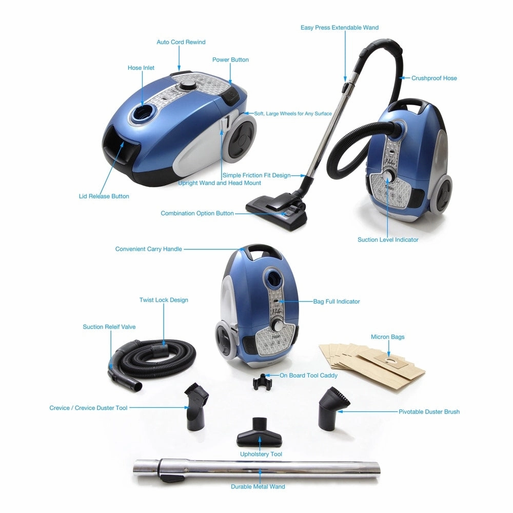 Prolux Tritan Canister Vacuum HEPA Sealed with 12 Amp Motor