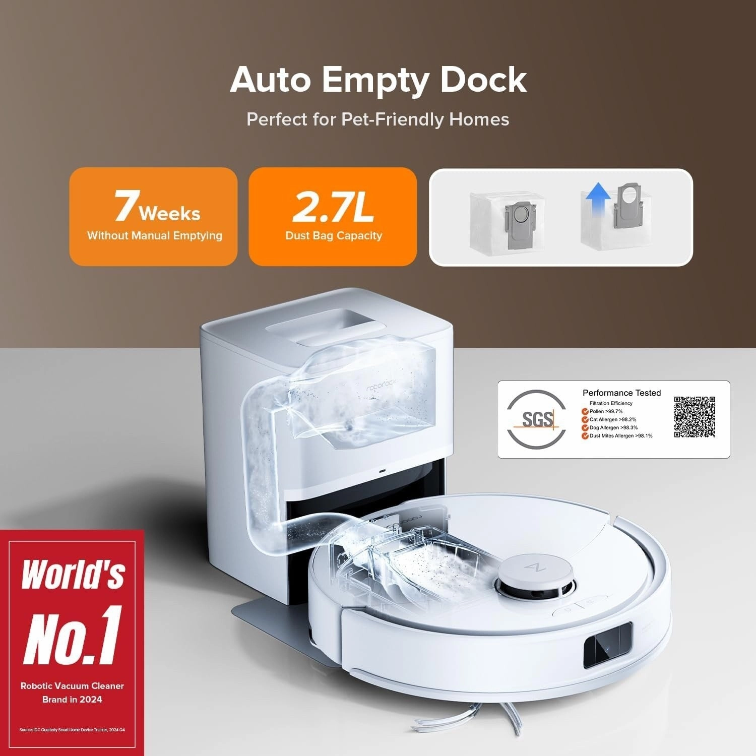 Roborock Q10 X5  Robot Vacuum and Mop. Self-Emptying. 10.000Pa Suction. Obstacle Avoidance
