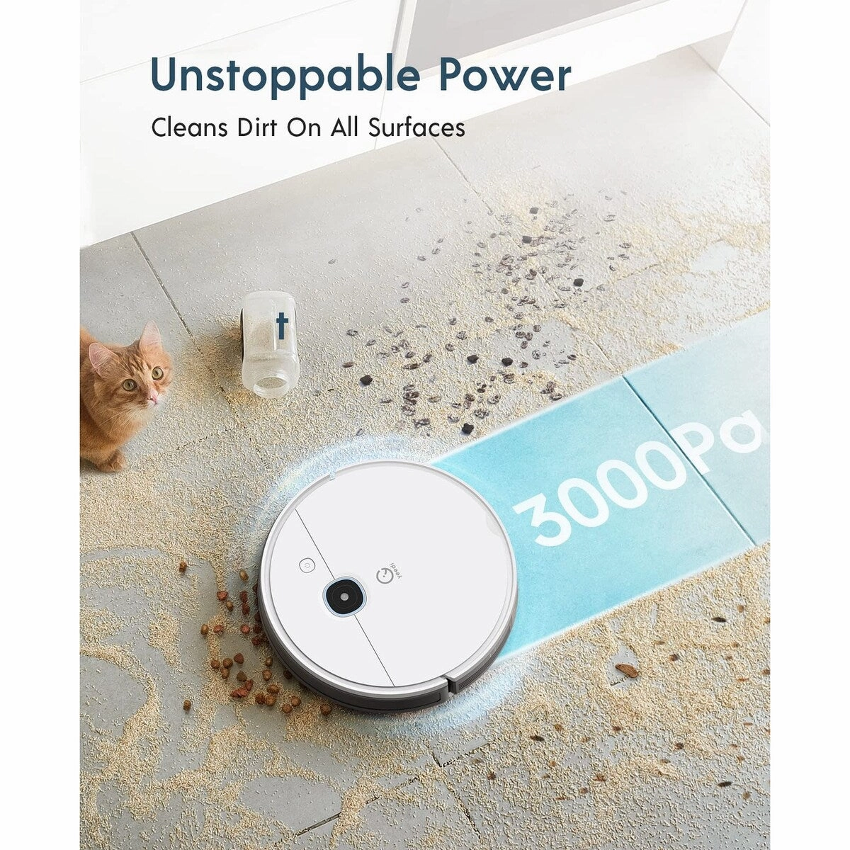 Robot Vacuum - Ultra-Slim Design. Powerful 3000Pa Suction. Carpet Detection. Smart Visual Mapping Navigation Ideal for Carpet