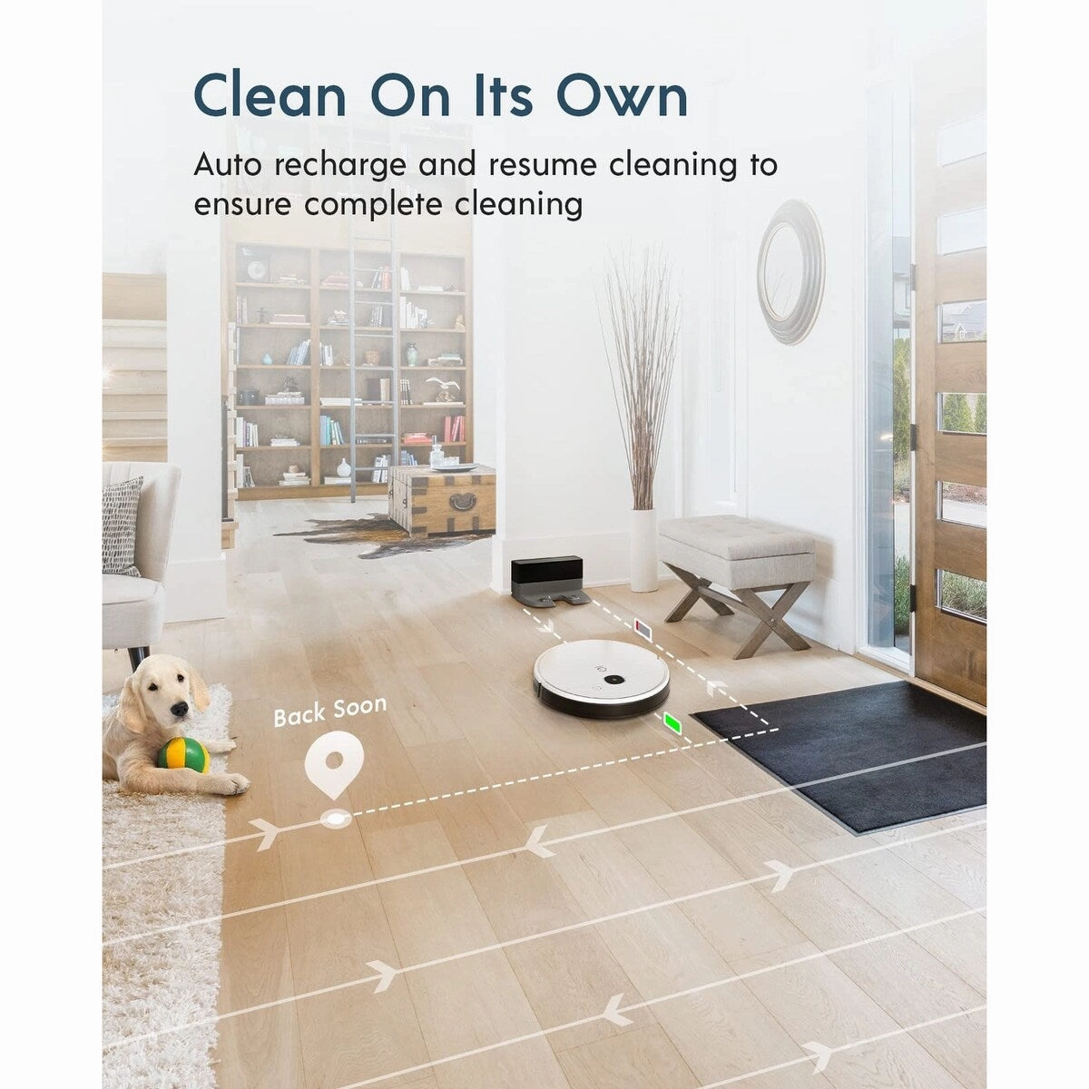Robot Vacuum - Ultra-Slim Design. Powerful 3000Pa Suction. Carpet Detection. Smart Visual Mapping Navigation Ideal for Carpet