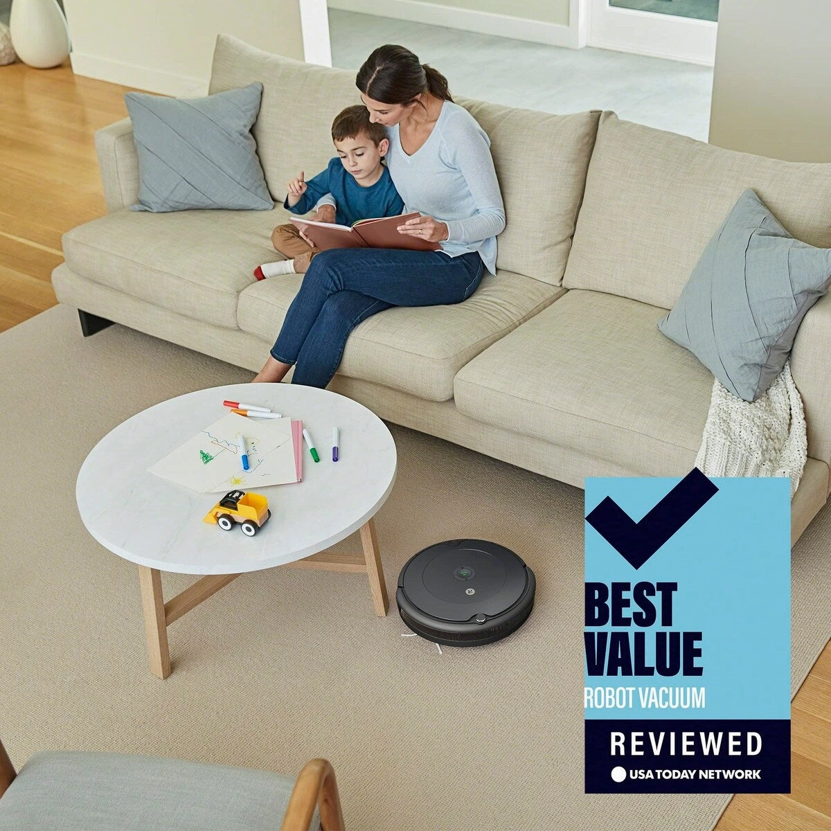 Robot Vacuum - Wi-Fi Connectivity. Personalized Cleaning Recommendations. Works with Alexa Good for Pet Hair Carpets Hard Floors