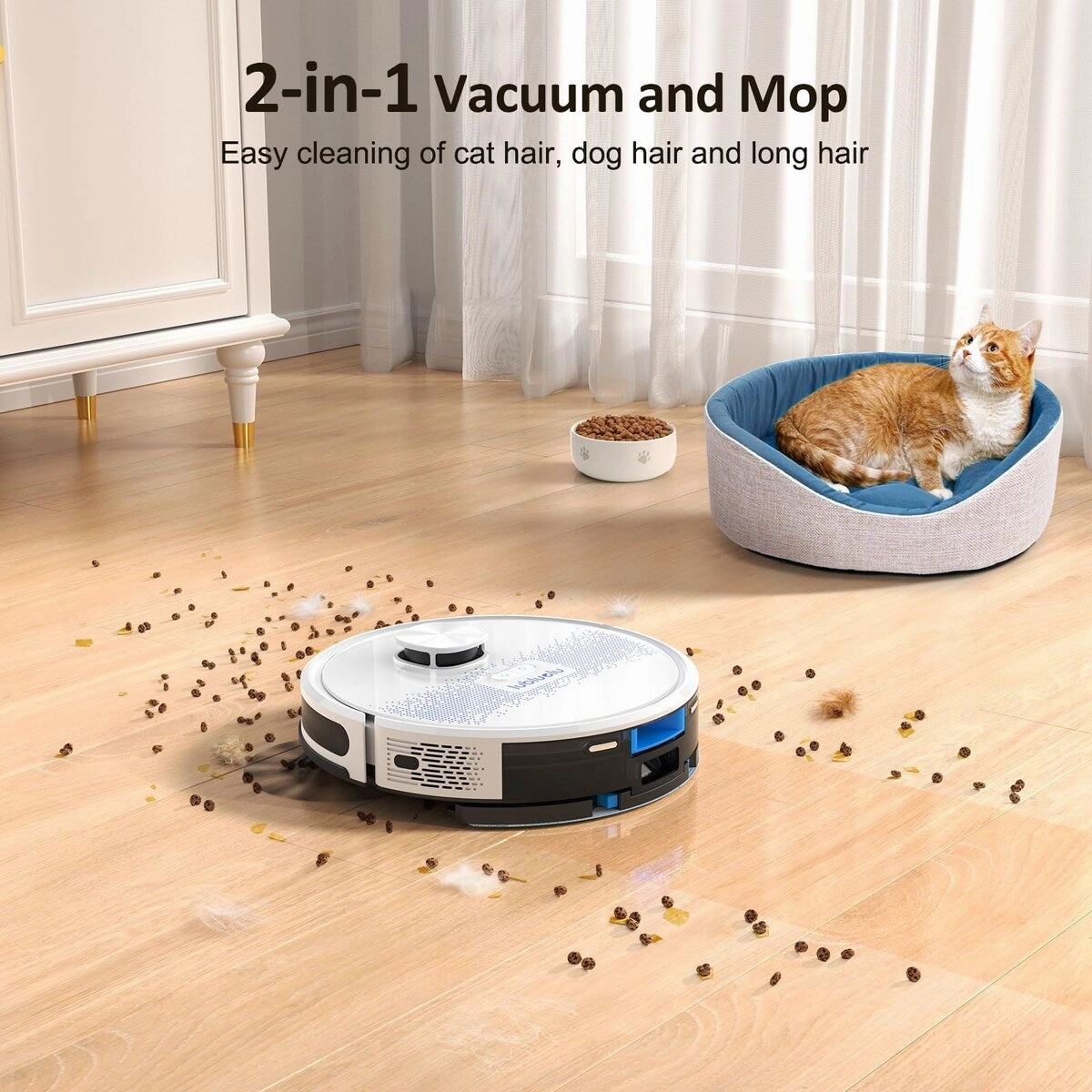 Robot Vacuum and Mop Combo. 2 in 1 Robotic Vacuum Cleaner. 5 Smart Mappings.10 No-go Zones. App/Alexa. Laser Vacuum Robot