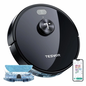 Robot Vacuum and Mop Combo.3000Pa Suction Smart Robot Vacuum.LiDAR Navigation.180 Mins Runtime.WiFi/Alexa/Google Control