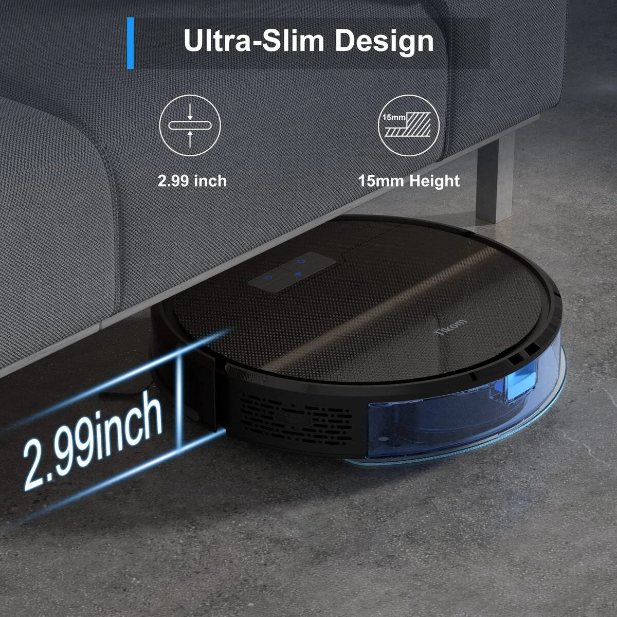 Robot Vacuum and Mop Combo. 4500Pa Suction. 150Mins Max. Robotic Vacuum Cleaner with Self-Charging. Quiet. APP&Voice Control
