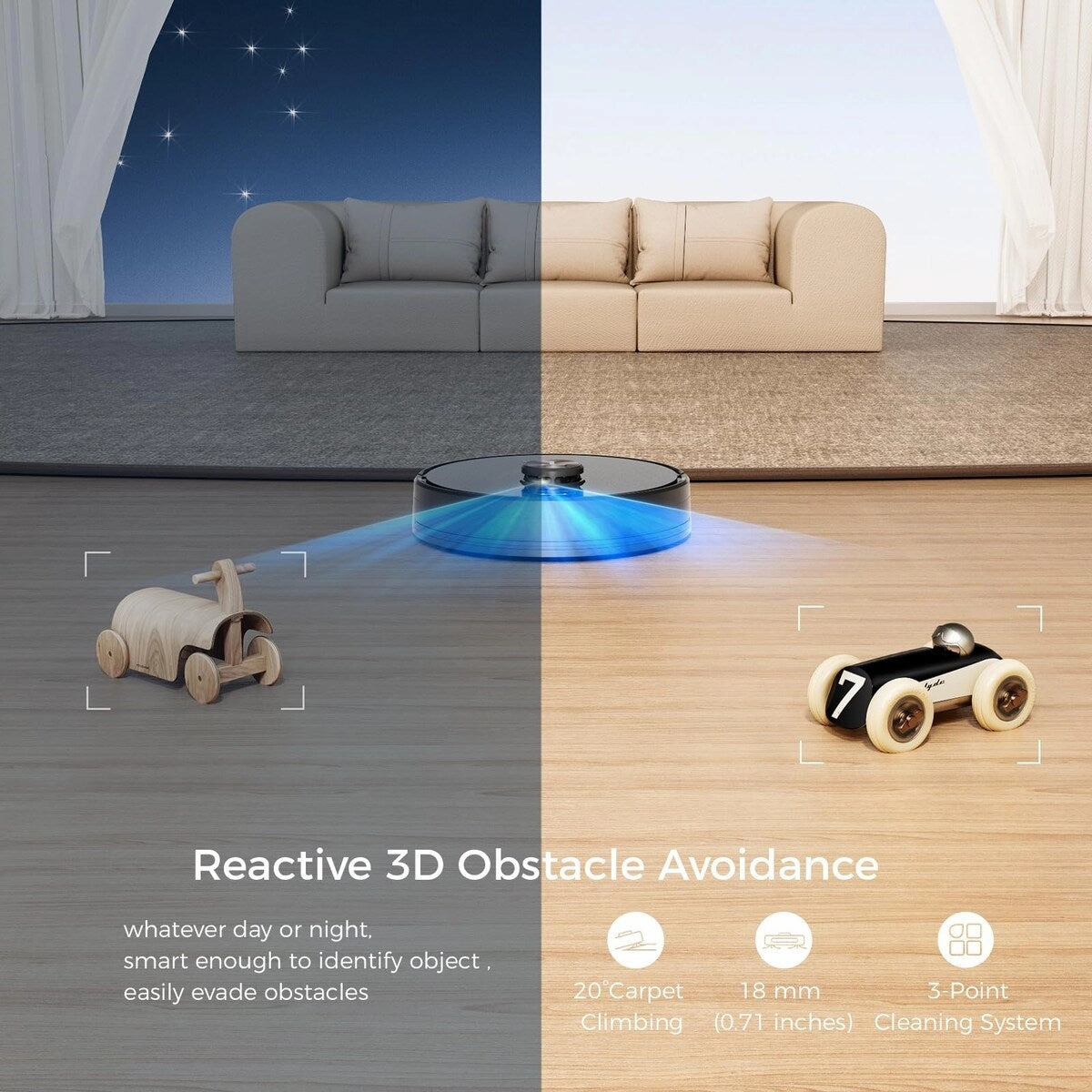 Robot Vacuum and Mop Combo. 6000Pa Suction Robotic Vacuum Cleaner. Lidar Navigation.5200mAh.260Mins Runtime. App Control