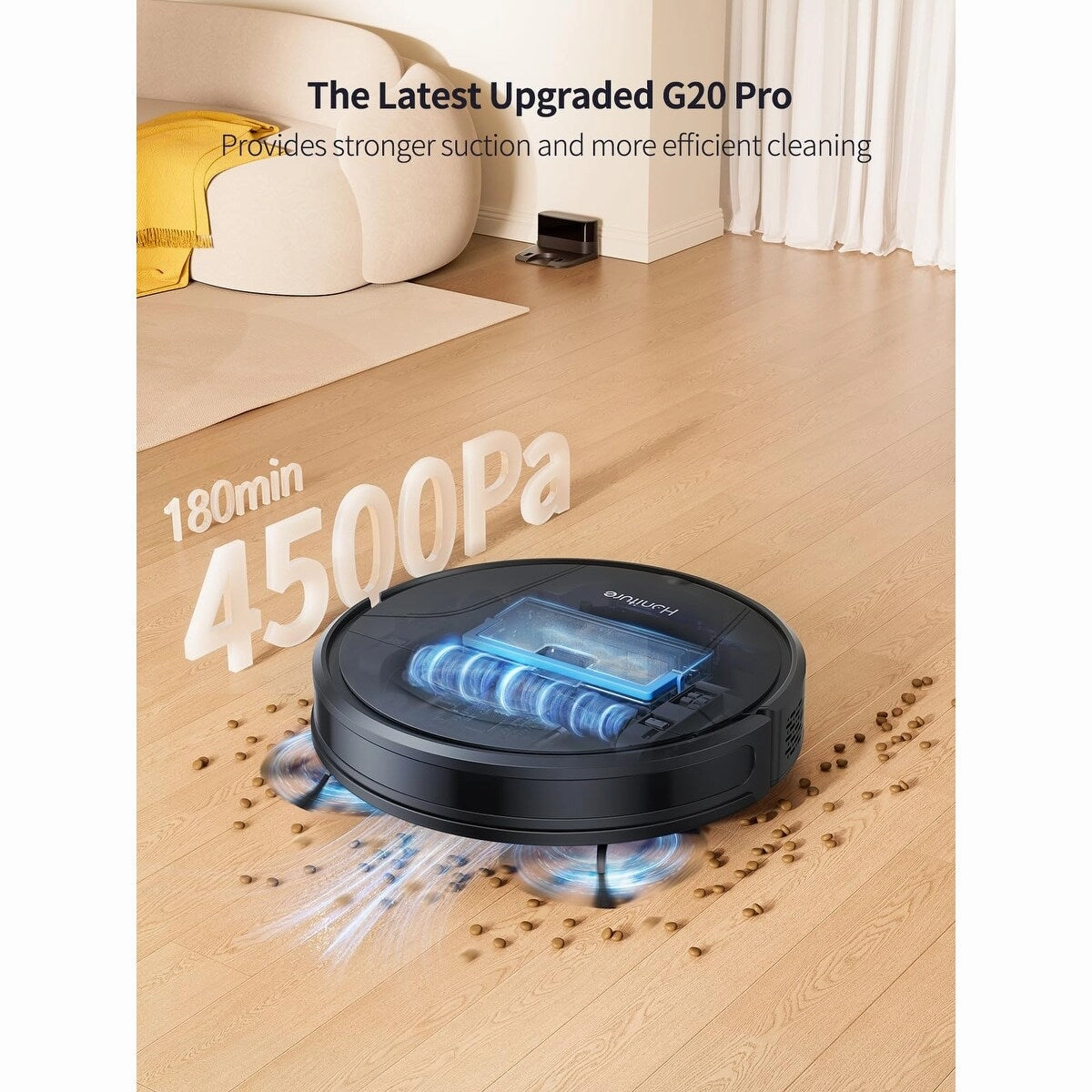 Robot Vacuum and Mop Combo. G20 Pro Robot Vacuum Cleaner 3 in 1. 4500pa Strong Suction. Self-Charging. Compatible with Alexa