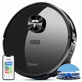 Robot Vacuum and Mop Combo. LiDAR Navigation. 4000Pa Robotic Vacuum Cleaner. Up to 150Mins. Smart Mapping. 14 No-go Zones