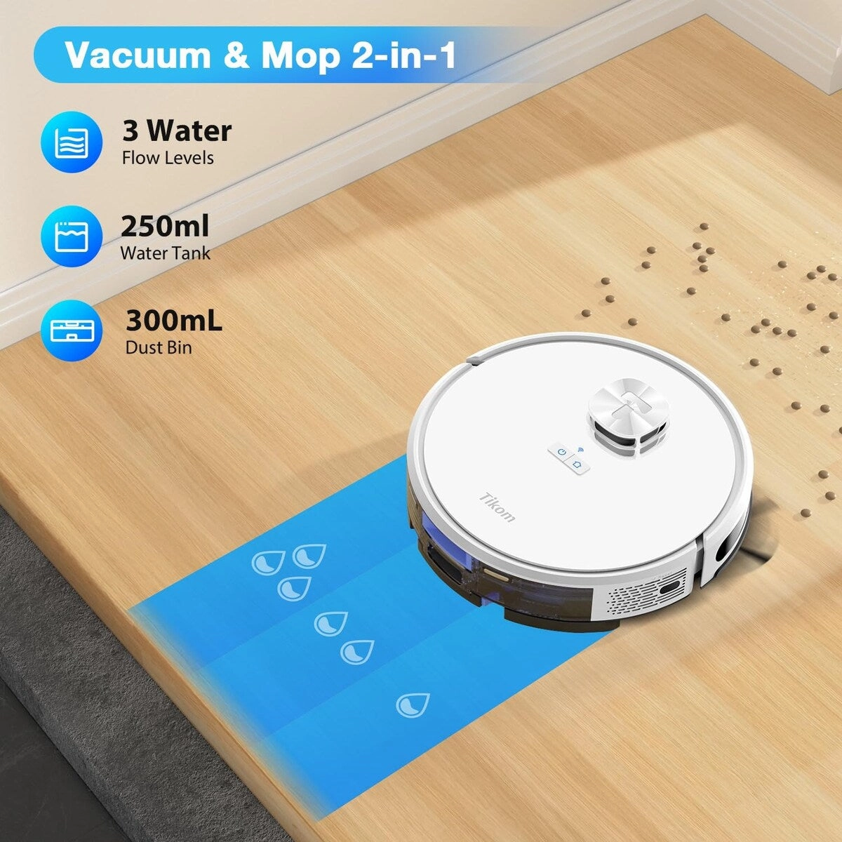 Robot Vacuum and Mop Combo. LiDAR Navigation. L9000 Robotic Vacuum Cleaner. 4000Pa Suction. 150Mins Max. Smart Mapping
