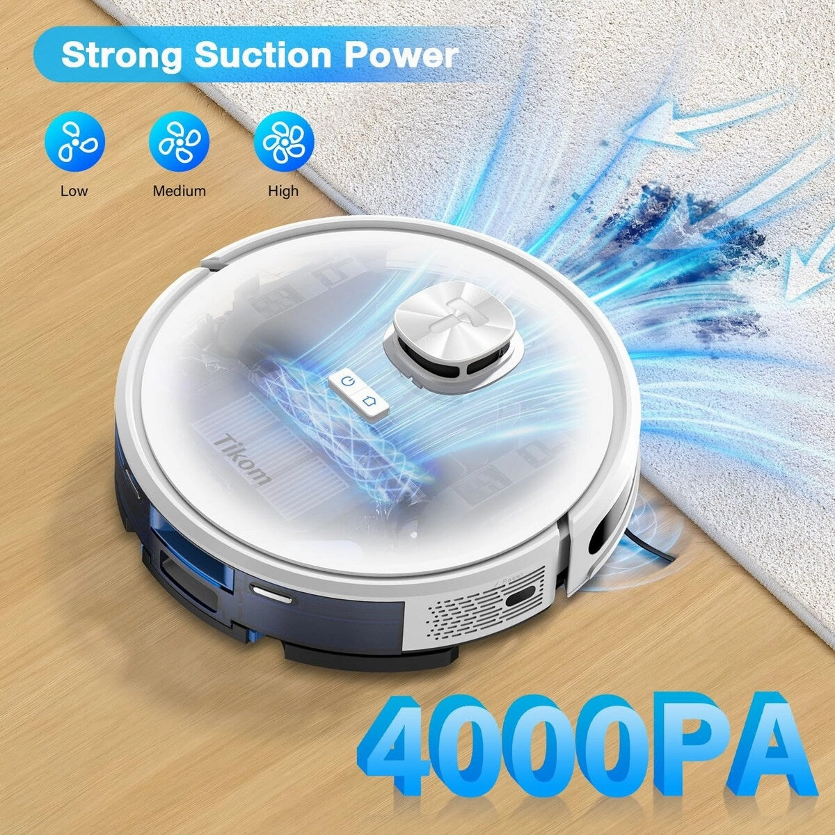 Robot Vacuum and Mop Combo. LiDAR Navigation. L9000 Robotic Vacuum Cleaner. 4000Pa Suction. 150Mins Max. Smart Mapping