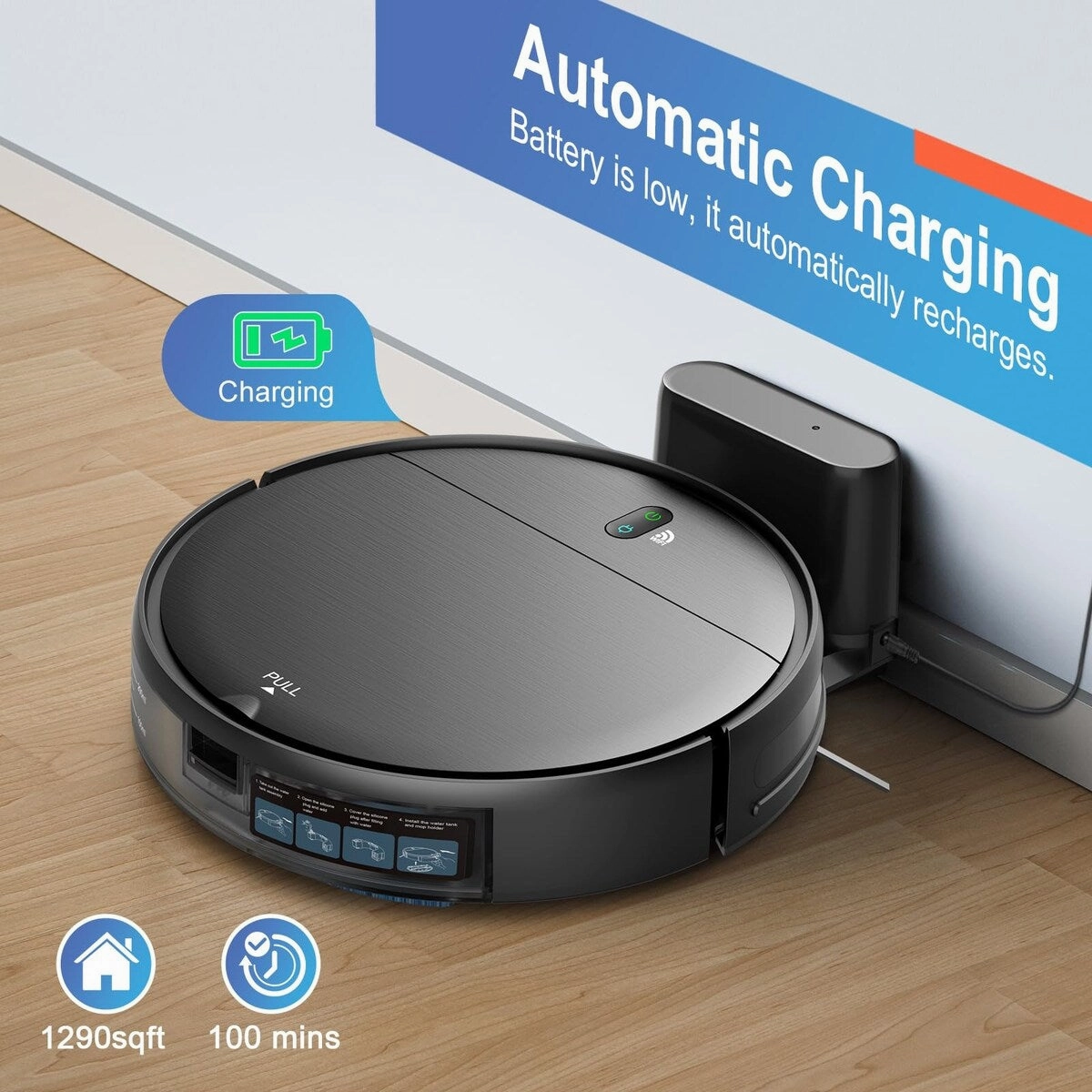 Robot Vacuum and Mop Combo. WiFi/App/Alexa. Robotic Vacuum Cleaner with Schedule. 2 in 1 Mopping Robot Vacuum with Watertank