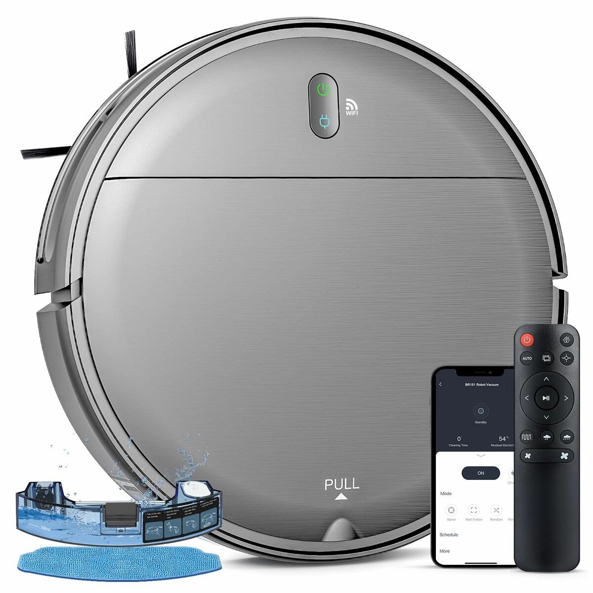 Robot Vacuum and Mop Combo. WiFi/App/Alexa. Robotic Vacuum Cleaner with Schedule. 2 in 1 Mopping Robot Vacuum with Watertank