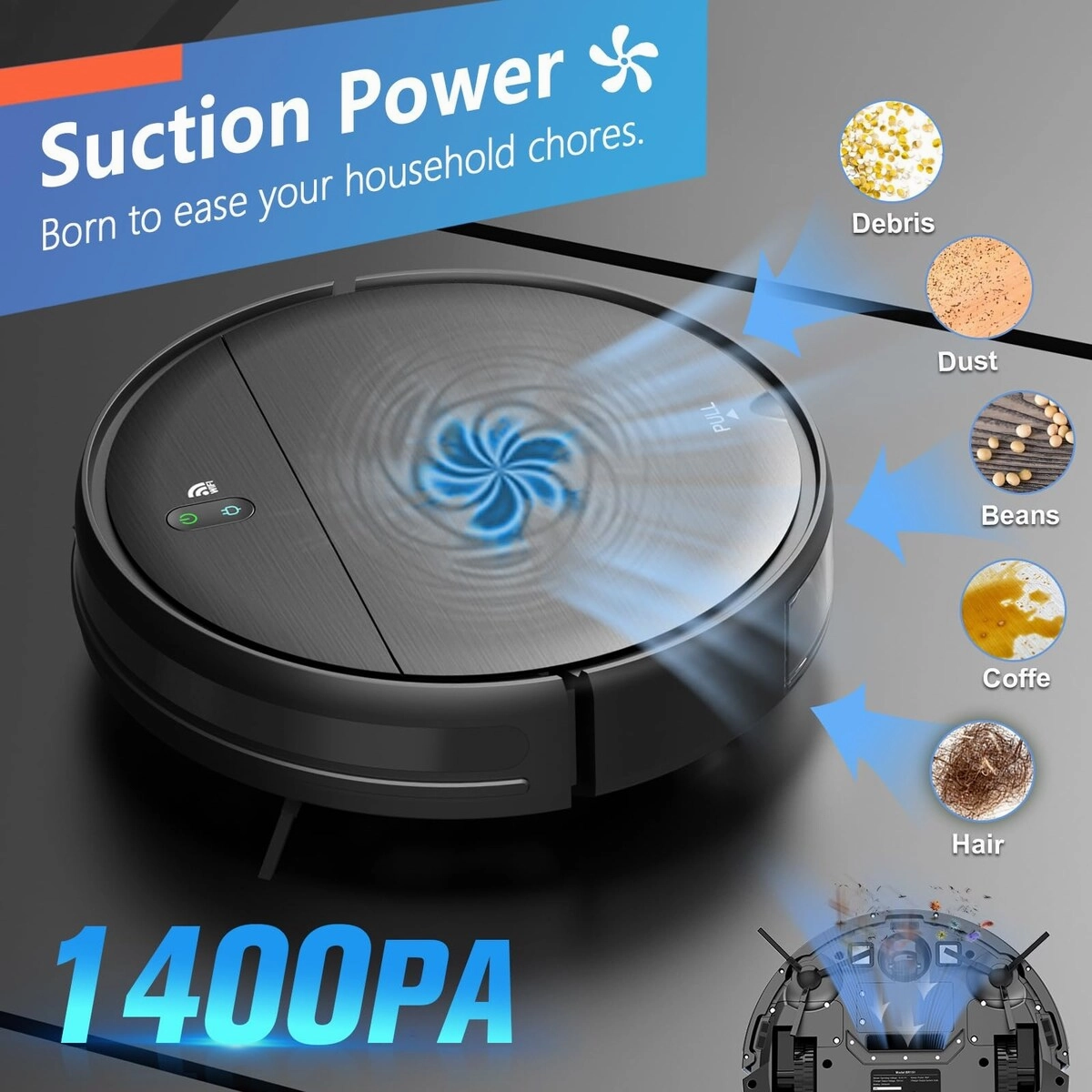Robot Vacuum and Mop Combo. WiFi/App/Alexa. Robotic Vacuum Cleaner with Schedule. 2 in 1 Mopping Robot Vacuum with Watertank