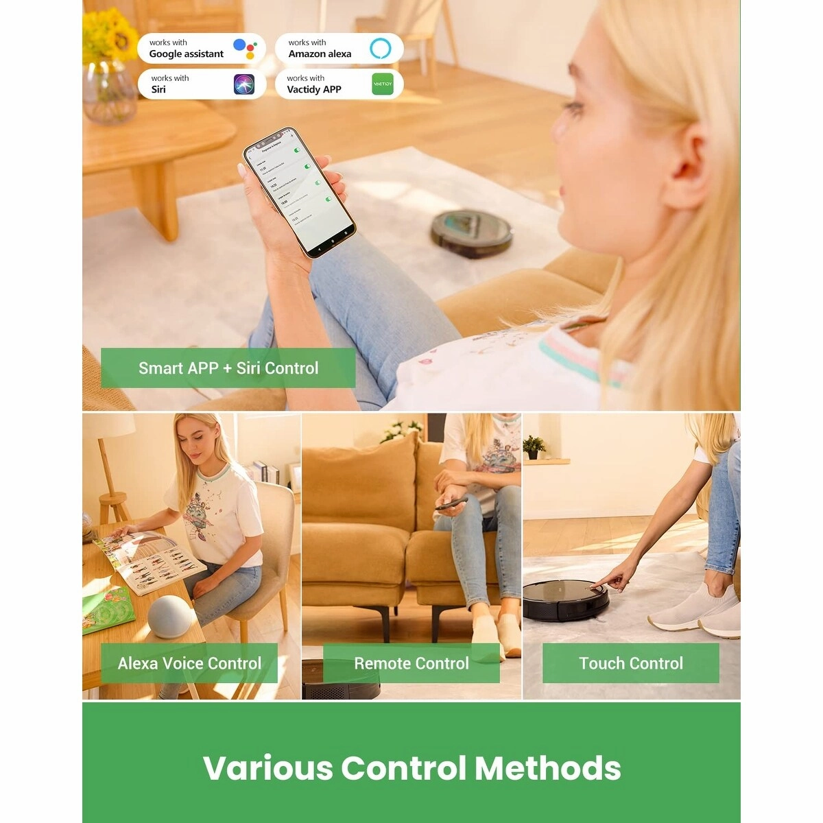 Robot Vacuum and Mop Combo. WiFi/App/Alexa/Siri Control. Robotic Vacuum Cleaner with Gyro Navigation. Self-Charging. Slim