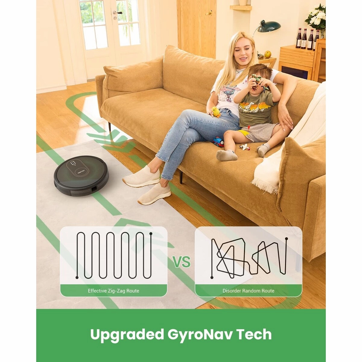 Robot Vacuum and Mop Combo. WiFi/App/Alexa/Siri Control. Robotic Vacuum Cleaner with Gyro Navigation. Self-Charging. Slim