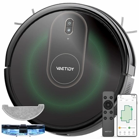 Robot Vacuum and Mop Combo. WiFi/App/Alexa/Siri Control. Robotic Vacuum Cleaner with Gyro Navigation. Self-Charging. Slim