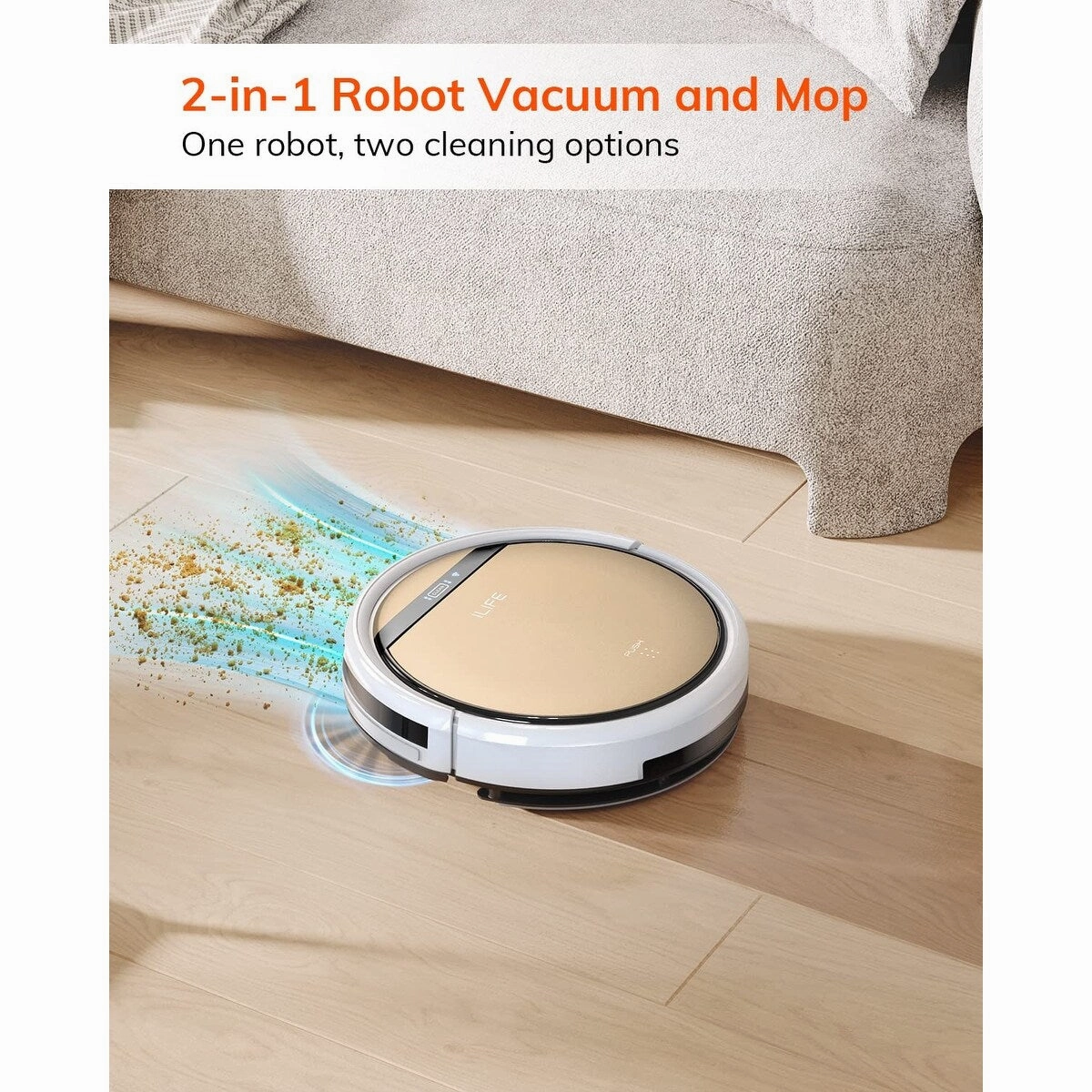 Robot Vacuum and Mop Combo with Wi-Fi/App/Alexa. Automatic Self-Charging Robotic Vacuum Cleaner. Slim and Quiet