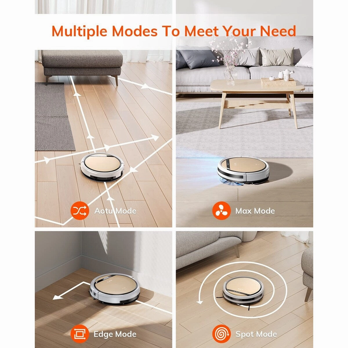 Robot Vacuum and Mop Combo with Wi-Fi/App/Alexa. Automatic Self-Charging Robotic Vacuum Cleaner. Slim and Quiet