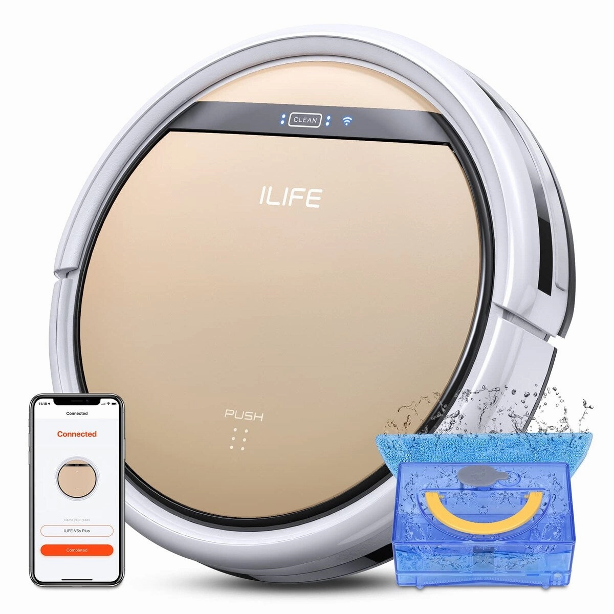 Robot Vacuum and Mop Combo with Wi-Fi/App/Alexa. Automatic Self-Charging Robotic Vacuum Cleaner. Slim and Quiet