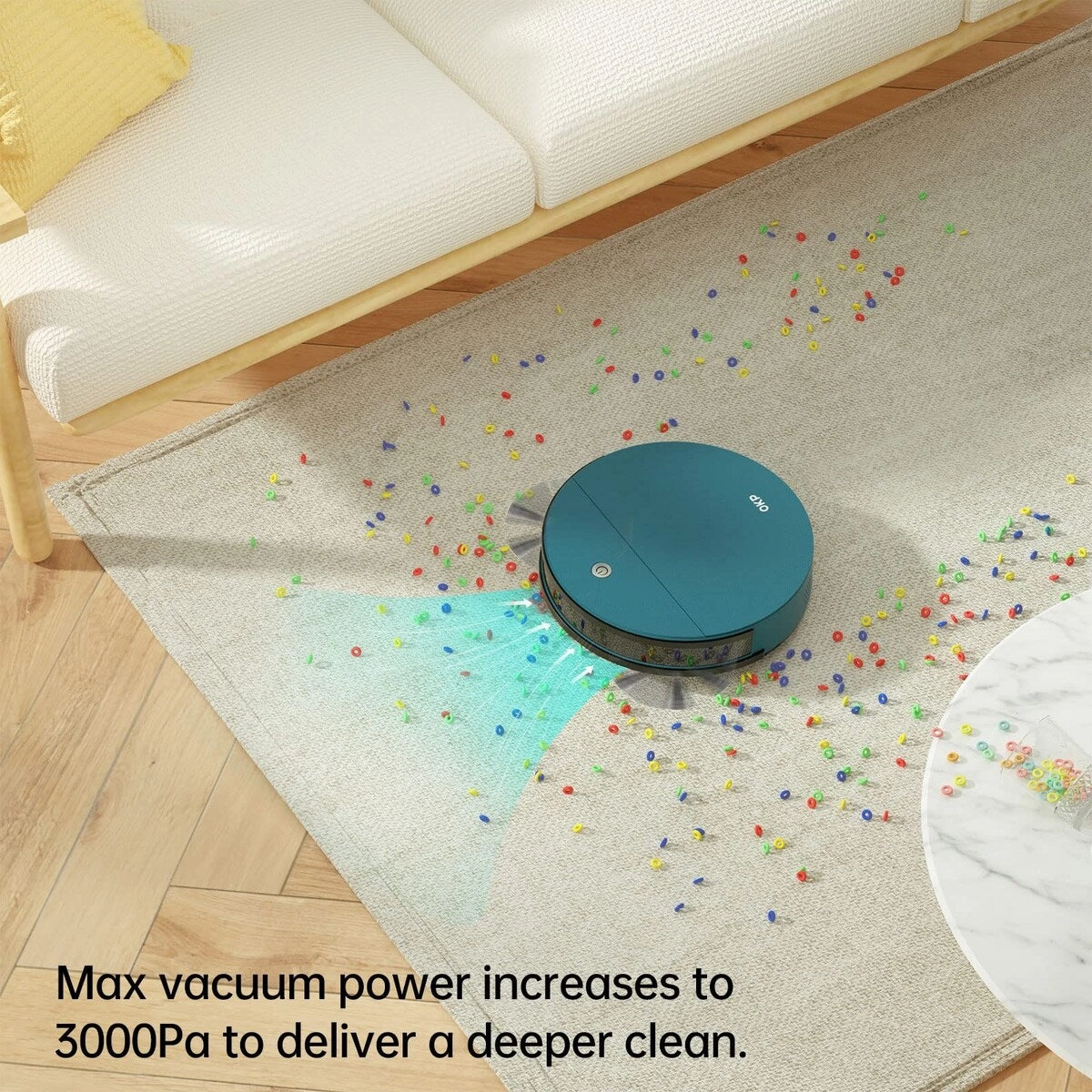 Robot Vacuum Cleaner 3000Pa Suction Power. Wi-Fi/APP/Alexa. 150Mins Runtime. Self-Recharging. Quiet Robotic Vacuum
