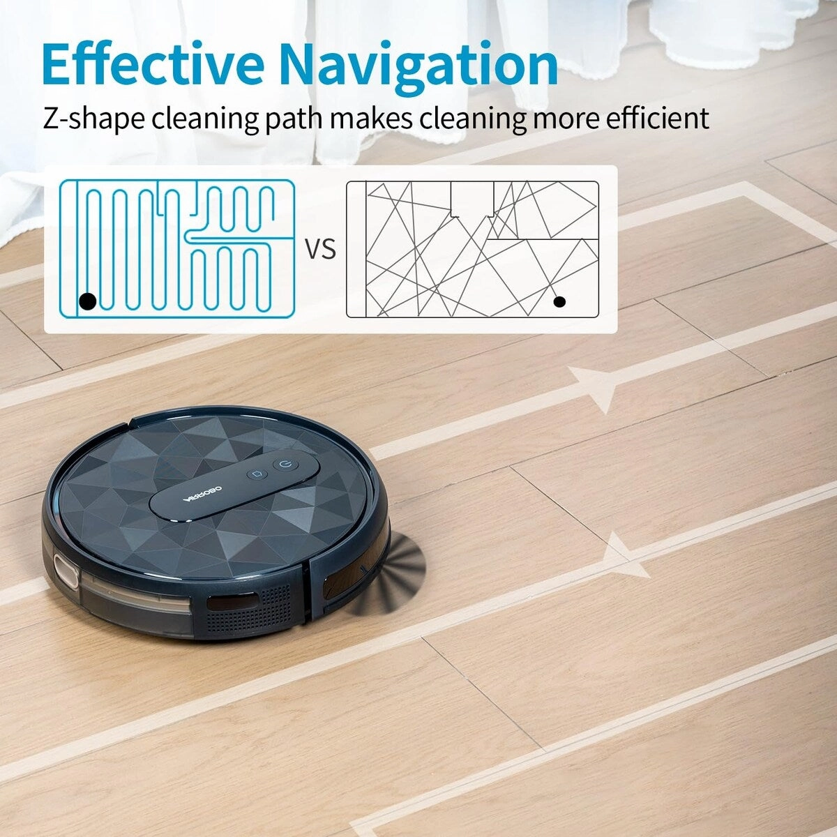 Robot Vacuum Cleaner - 2800 Pa Suction. Ideal for Pet Hair. Hard Floors. Low Pile Carpets. Self-Charging. 120 Mins Runtime