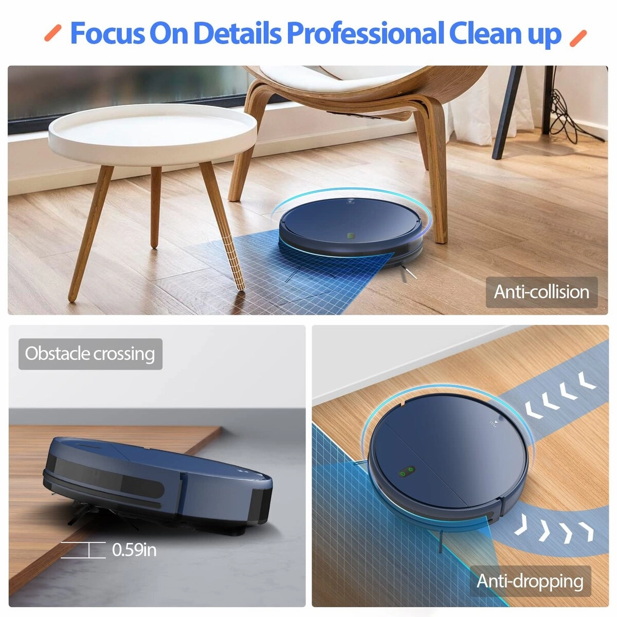 Robot Vacuum Cleaner. Robotic Vacuum and Mop Combo Compatible with Alexa/WiFi/App. Self-Charging. 230ML Water Tank