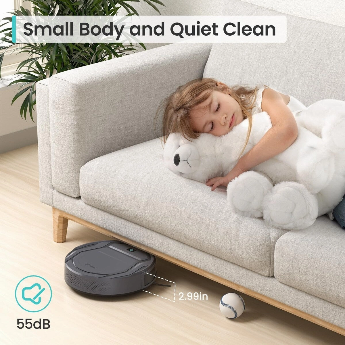 Robot Vacuum Cleaner. Tangle-Free 2200Pa Suction. 120 Min Runtime. Self-Charging Robotic Vacuum. Slim. Quiet. WiFi/APP/Alexa
