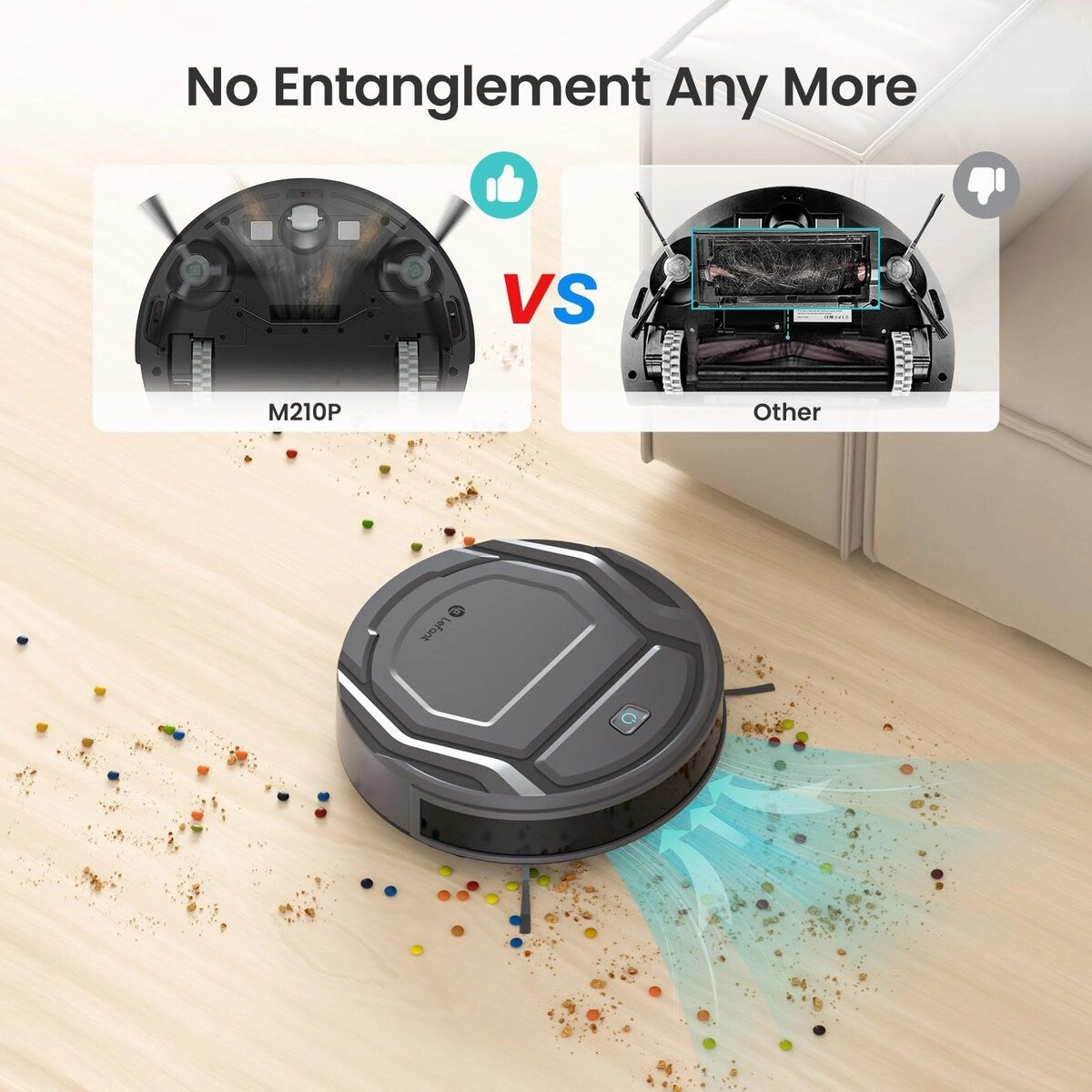 Robot Vacuum Cleaner. Tangle-Free 2200Pa Suction. 120 Min Runtime. Self-Charging Robotic Vacuum. Slim. Quiet. WiFi/APP/Alexa