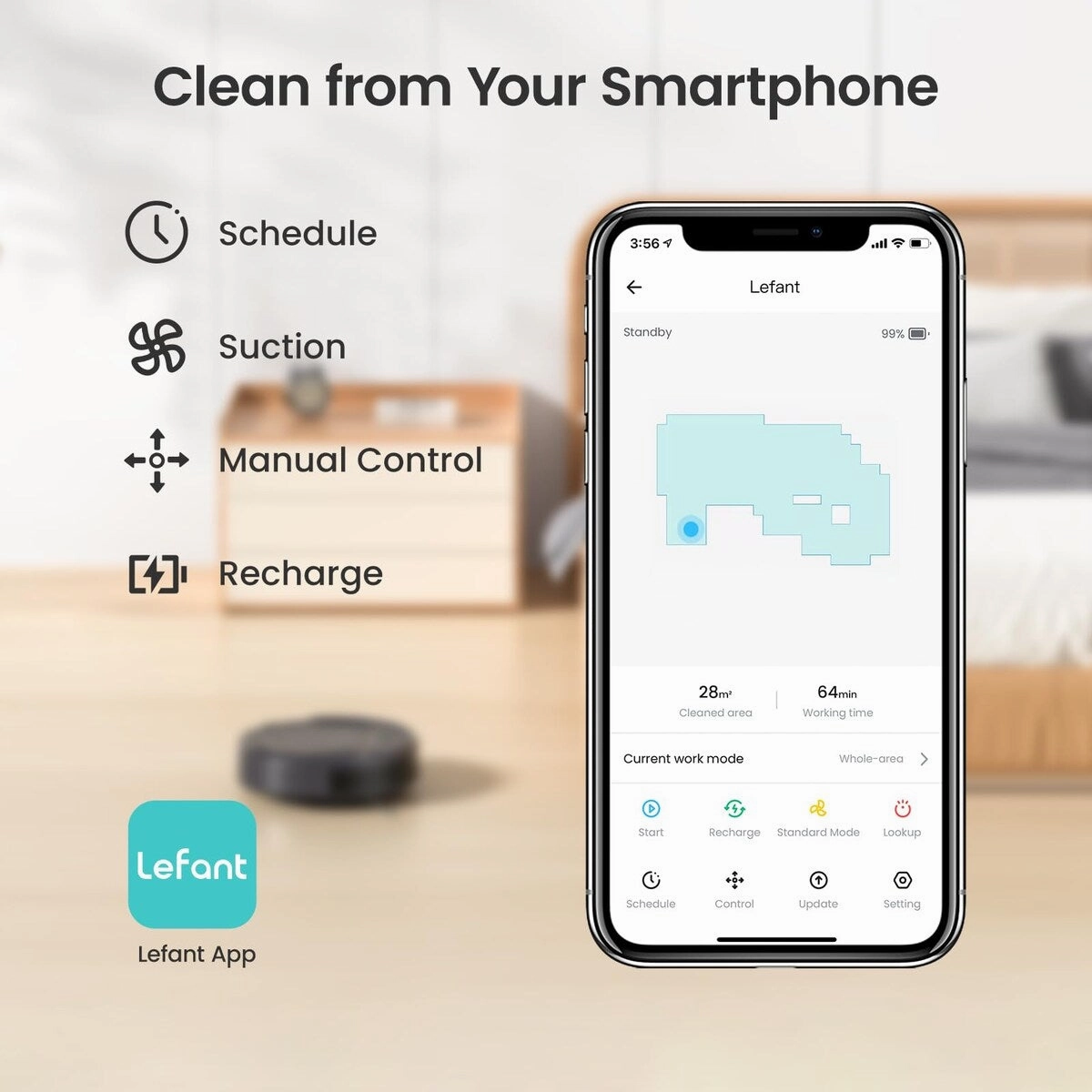 Robot Vacuum Cleaner. Tangle-Free 2200Pa Suction. Slim. Quiet. Self-Charging Wi-Fi/APP Remote Connected Robotic Vacuum Cleaner