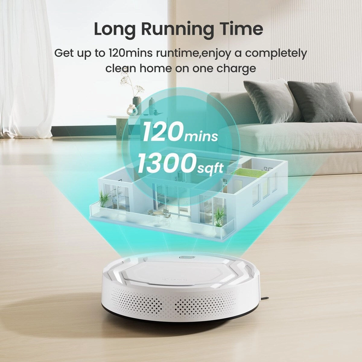 Robot Vacuum Cleaner. Tangle-Free. Strong Suction. Slim. Low Noise. Automatic Self-Charging. Wi-Fi/App/Alexa Control. Ideal