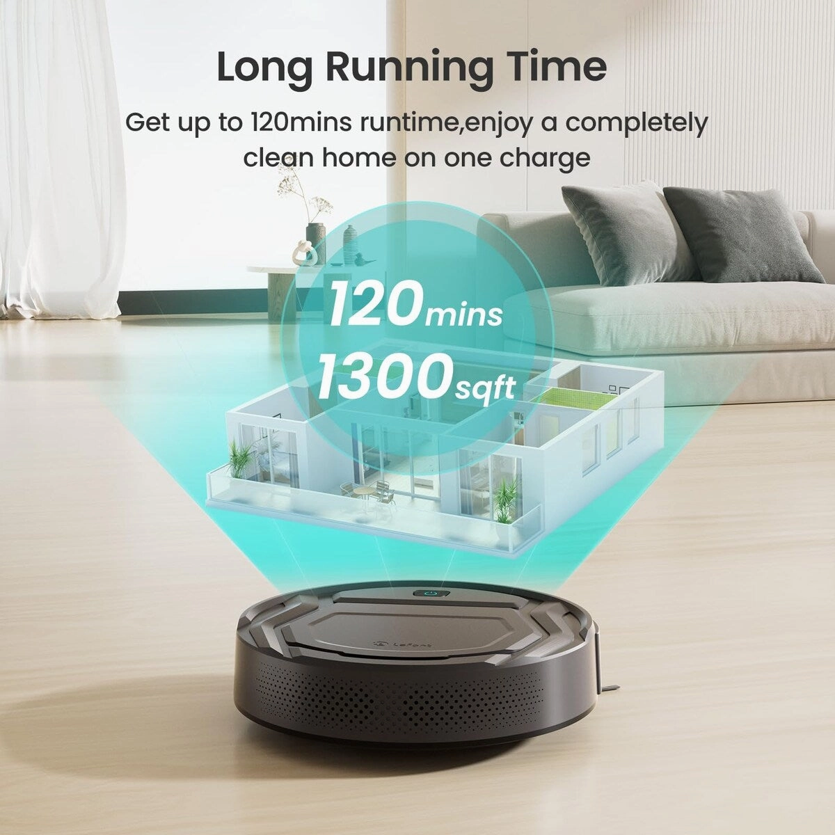 Robot Vacuum Cleaner with 2200Pa Powerful Suction.Tangle-Free.Wi-Fi/App.Featured 6 Cleaning Modes Self-Charging Slim Cleaner