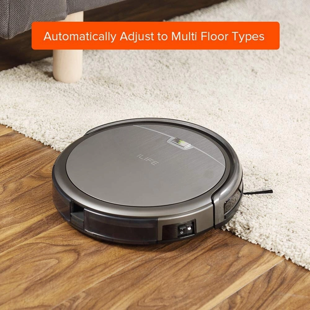 Robot Vacuum Cleaner with Strong Suction. over 100mins Run time. Self-charging. Slim. Quiet. Ideal for Hard Floors