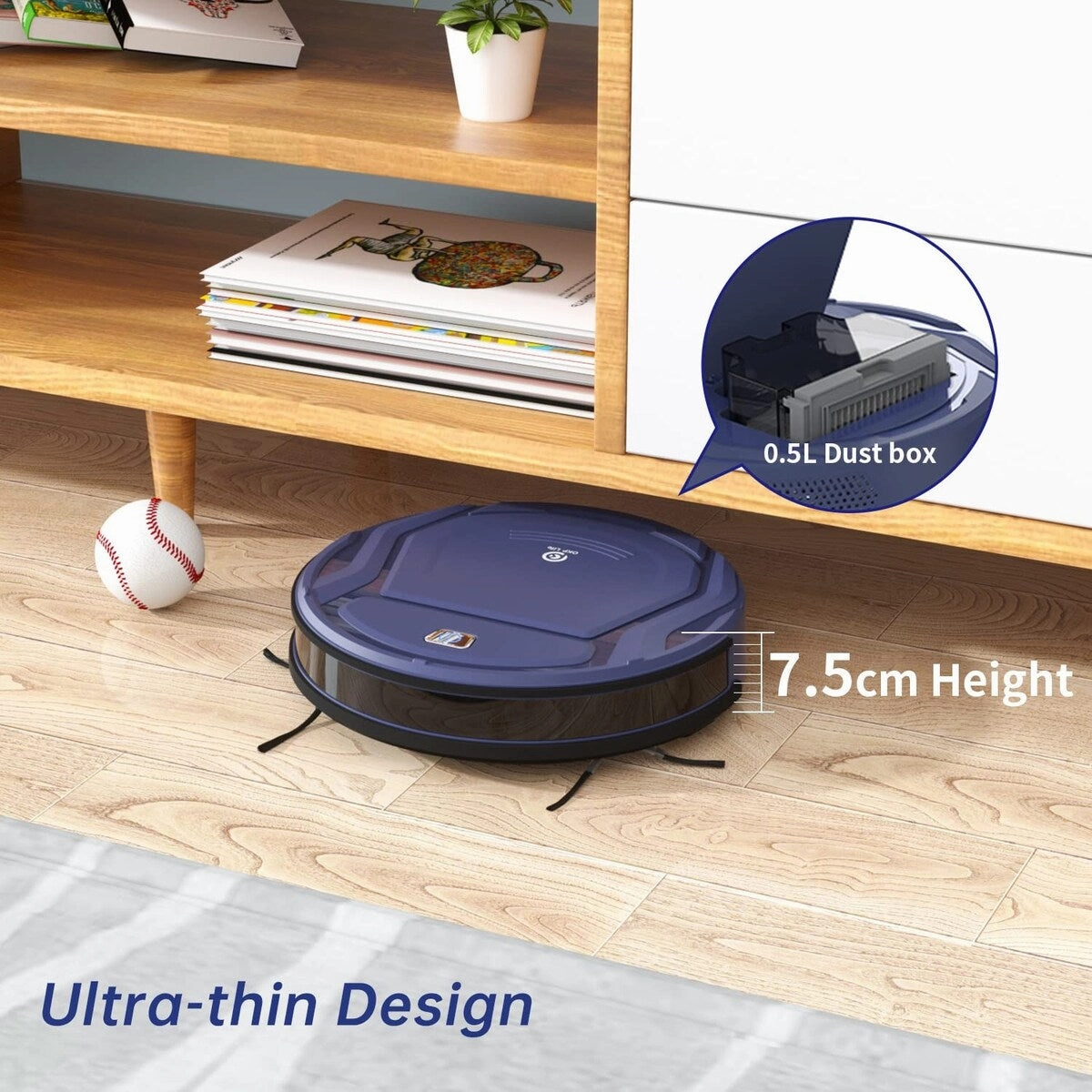 Robot Vacuum Cleaner with Wi-Fi/APP/Alexa Control. Self Recharging. Brushless Design Quiet Smart Robotic Vacuum Cleaner for Home