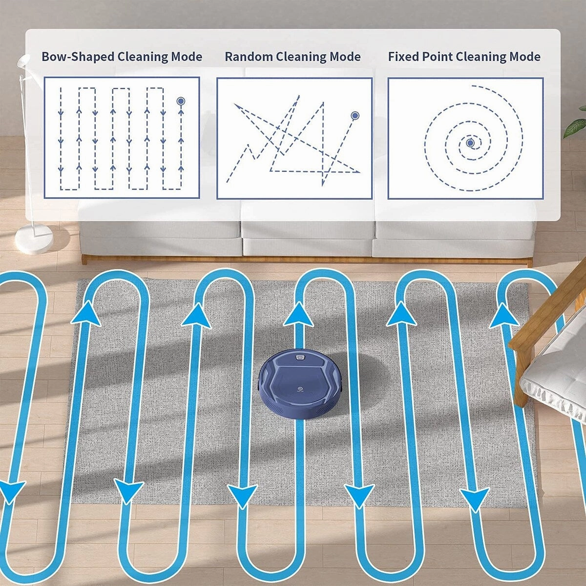 Robot Vacuum Cleaner with Wi-Fi/APP/Alexa Control. Self Recharging. Brushless Design Quiet Smart Robotic Vacuum Cleaner for Home