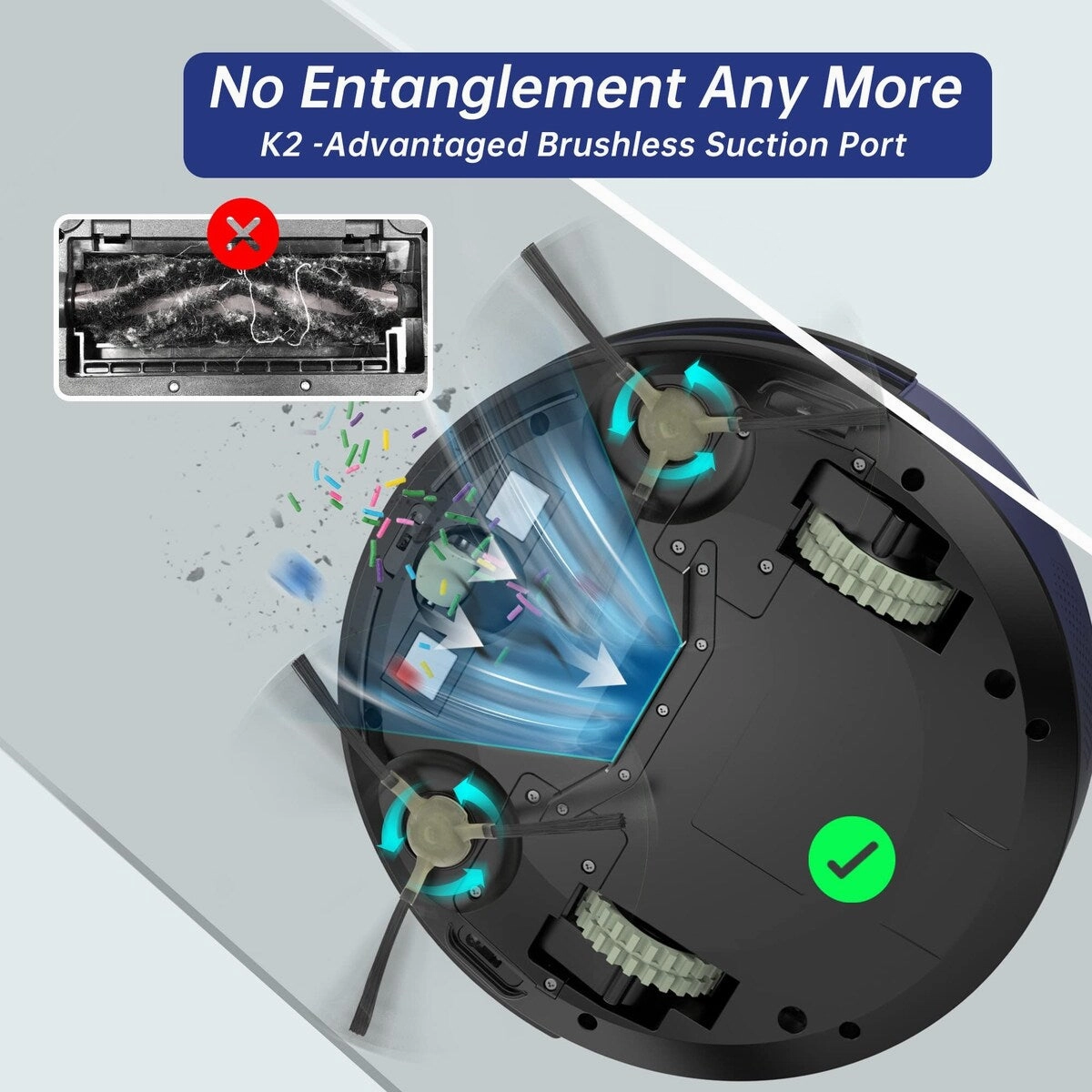 Robot Vacuum Cleaner with Wi-Fi/APP/Alexa Control. Self Recharging. Brushless Design Quiet Smart Robotic Vacuum Cleaner for Home