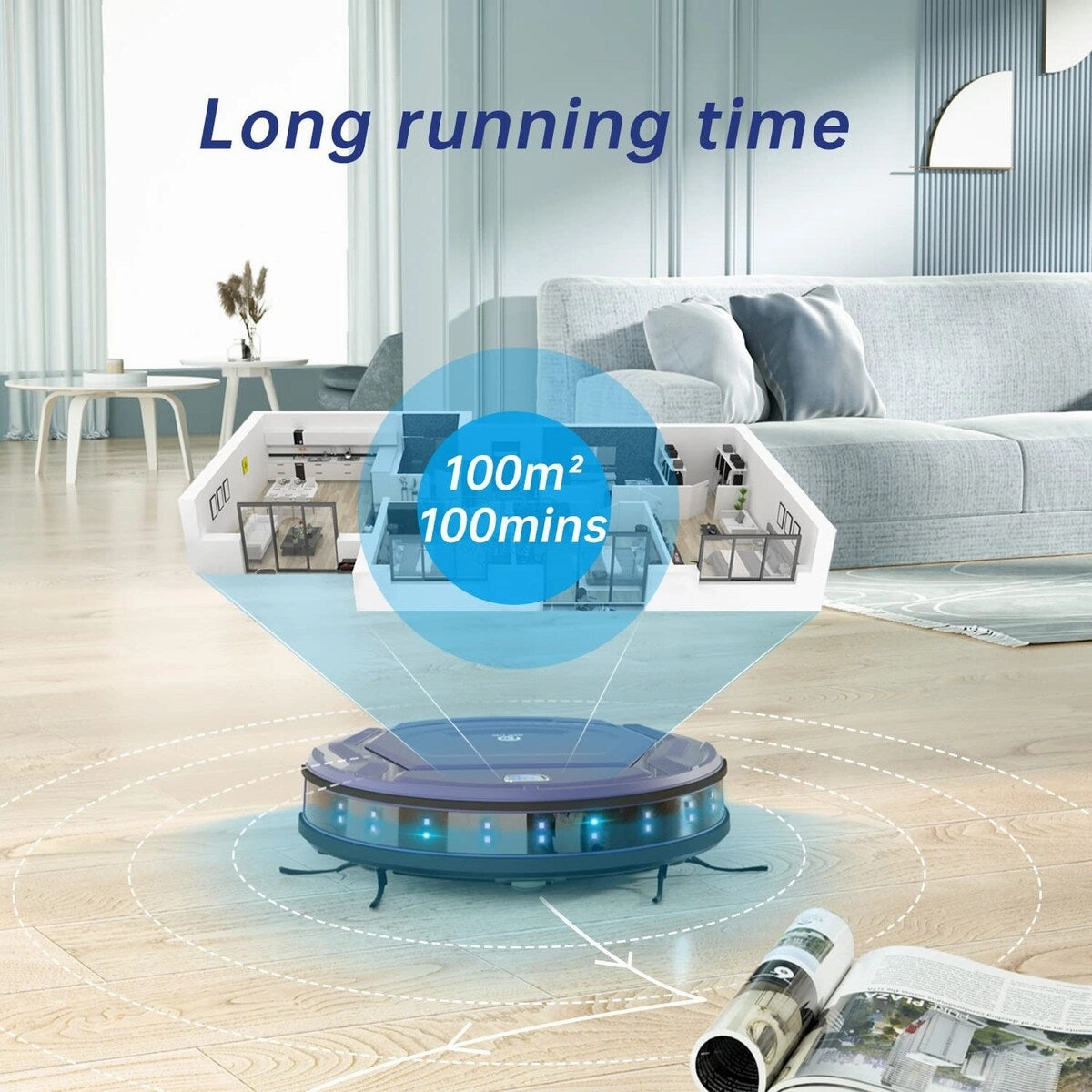 Robot Vacuum Cleaner with Wi-Fi/APP/Alexa Control. Self Recharging. Brushless Design Quiet Smart Robotic Vacuum Cleaner for Home