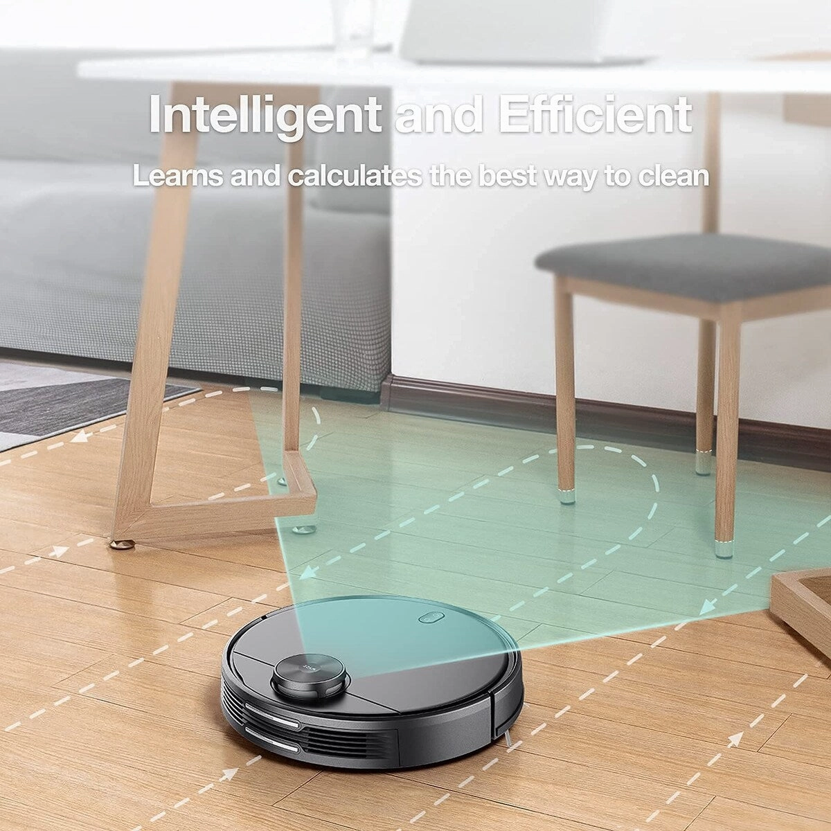 Robot Vacuum with LIDAR Mapping Technology. 2100Pa Suction. No-go Zone. Wi-Fi Connected. Self-Charging. Ideal for Pet Hair