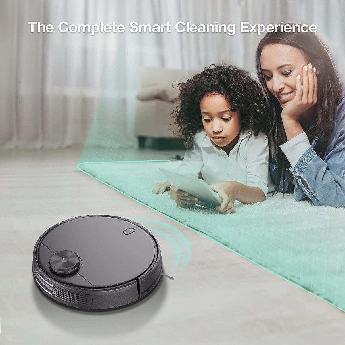 Robot Vacuum with LIDAR Mapping Technology. 2100Pa Suction. No-go Zone. Wi-Fi Connected. Self-Charging. Ideal for Pet Hair