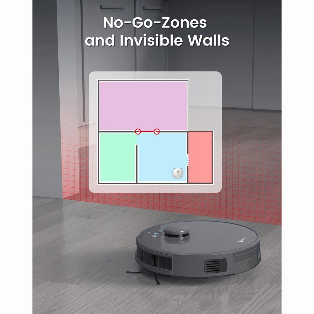 Robot Vacxuum and Mop. No-go Zone. WiFi/App/Alexa Control. Precise Mapping. 4000Pa Suction. 150 Min Runtime. Self-Charging