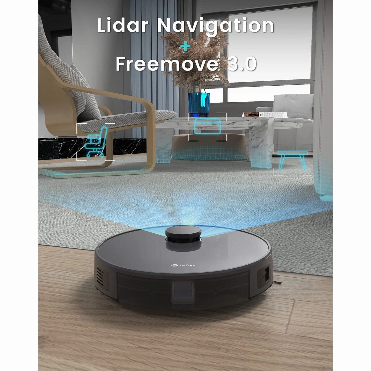 Robot Vacxuum and Mop. No-go Zone. WiFi/App/Alexa Control. Precise Mapping. 4000Pa Suction. 150 Min Runtime. Self-Charging