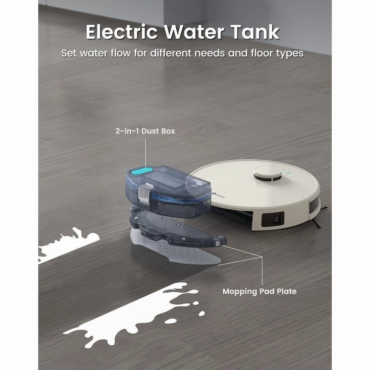Robot Vacxuum and Mop. No-go Zone. WiFi/App/Alexa Control. Precise Mapping. 4000Pa Suction. 150 Min Runtime. Self-Charging