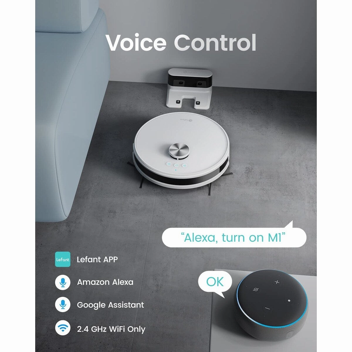 Robot Vacxuum and Mop. No-go Zone. WiFi/App/Alexa Control. Precise Mapping. 4000Pa Suction. 150 Min Runtime. Self-Charging