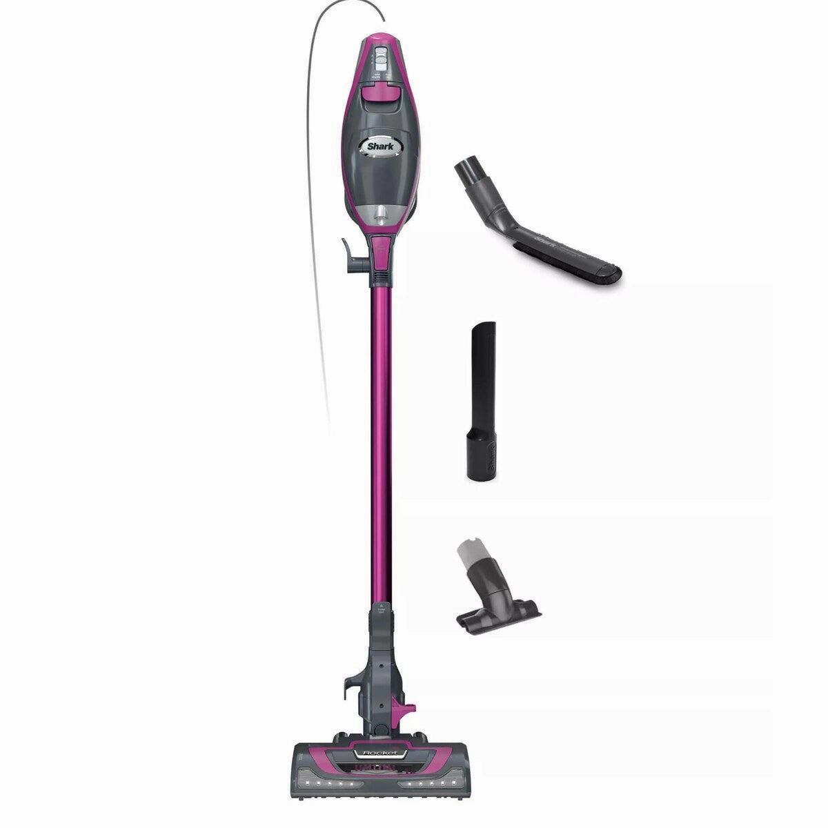 Rocket Pro DLX Corded Stick. Removable Hand Vacuum. Advanced Swivel Steering. XL Cup. Crevice Tool. Upholstery Tool